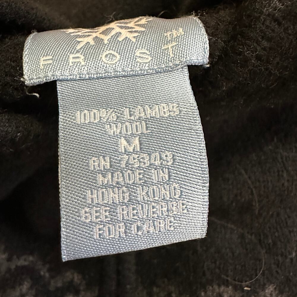 Frost Vintage Lambswool Sweater Quarter Zip Hooded Pullover Fair Isle Mens MED - Picture 8 of 10